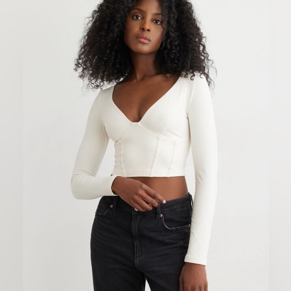 Dynamite | Cera Sculpt Longsleeve Corset Top - Picture 1 of 5